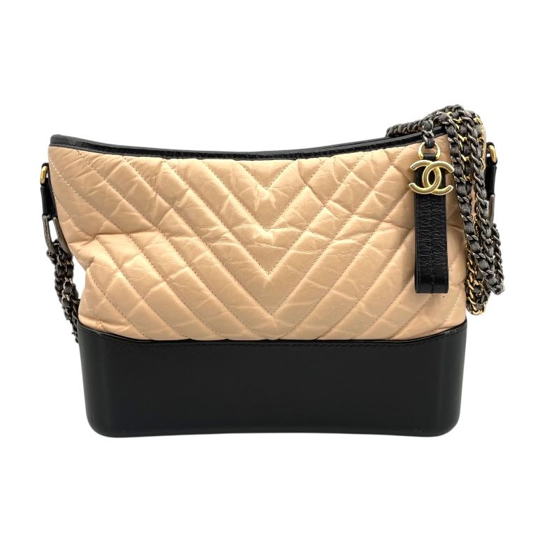 CHANEL Gabrielle Hobo Medium Bag in Pink & Black Calfskin