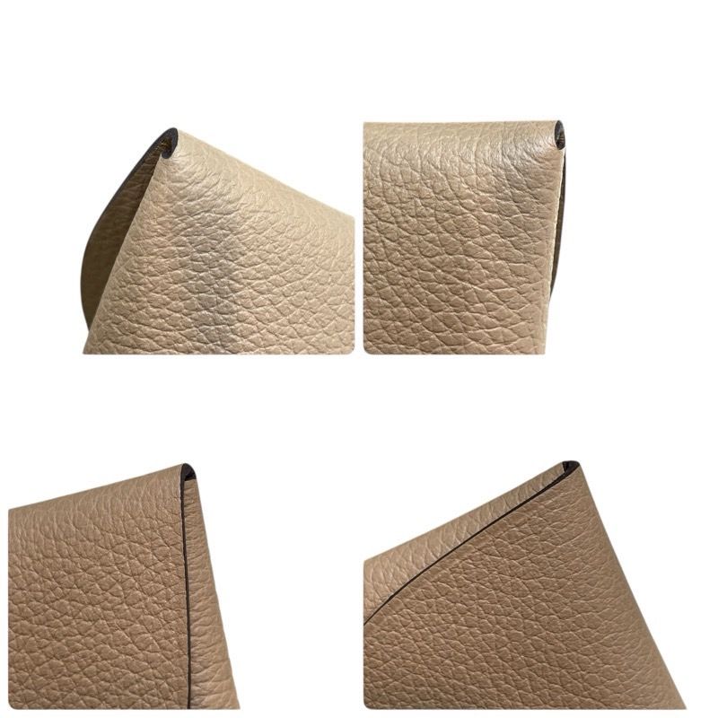 HERMES Bastia W刻 Beige Malfa Evercolor Unisex Coin Case