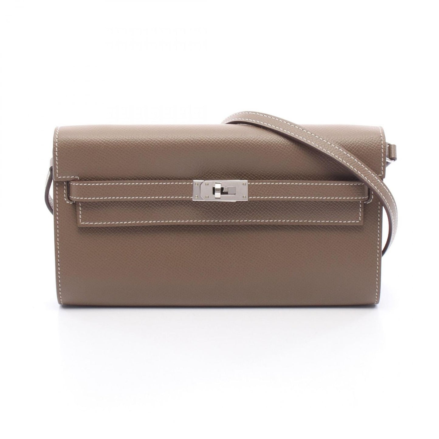 HERMES Kelly To Go Shoulder Bag in Etoupe Leather - Exquisite Craftsmanship