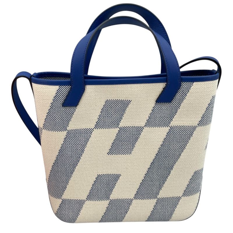 HERMES Ambre PM Ivory/Blue France Shoulder Bag - U Stamp