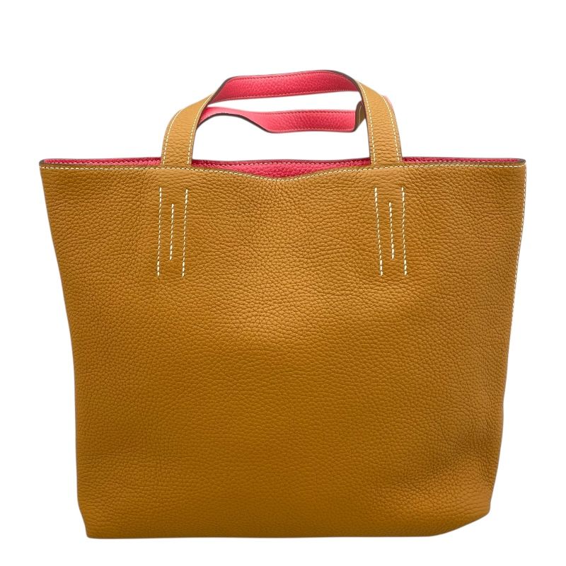 HERMES Double Sens 28 Tote Bag in Sesame/Rose Azalee