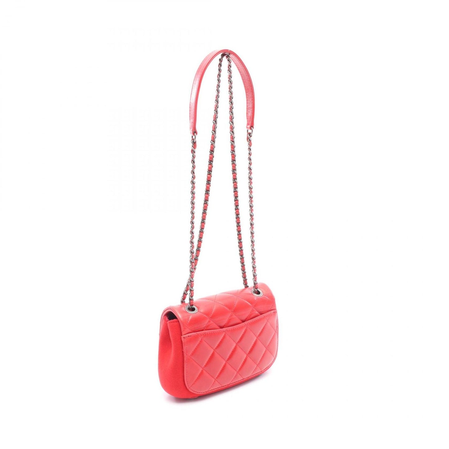 CHANEL Matelassé Mini Shoulder Bag in Red Leather