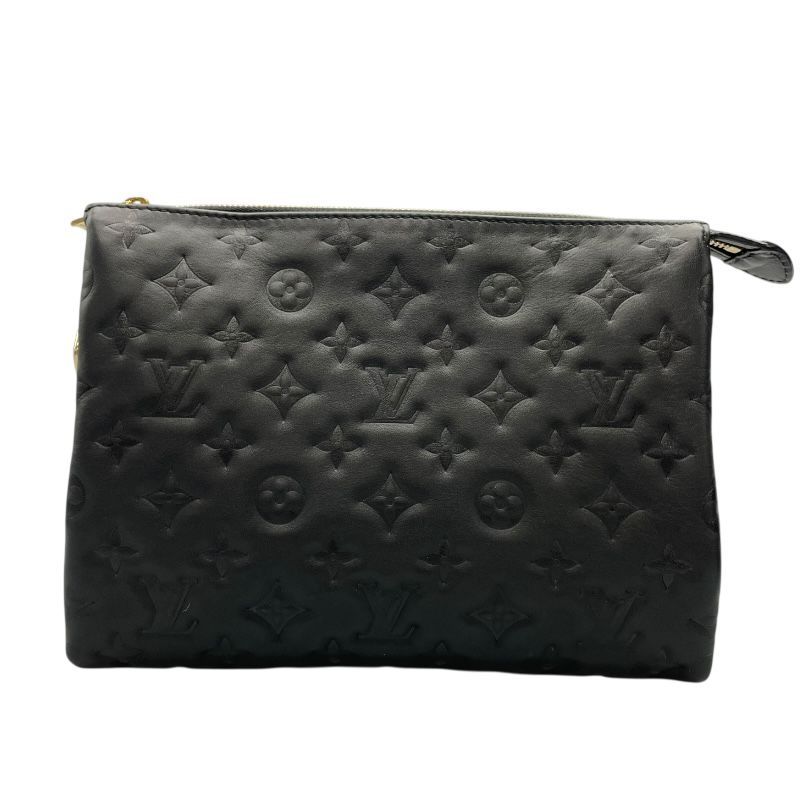Louis Vuitton Pochette Coussin M57790 Noir Embossed Lambskin Shoulder Bag
