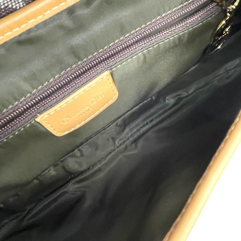 Christian Dior Trotteur Double Saddle Bag in Brown Jacquard