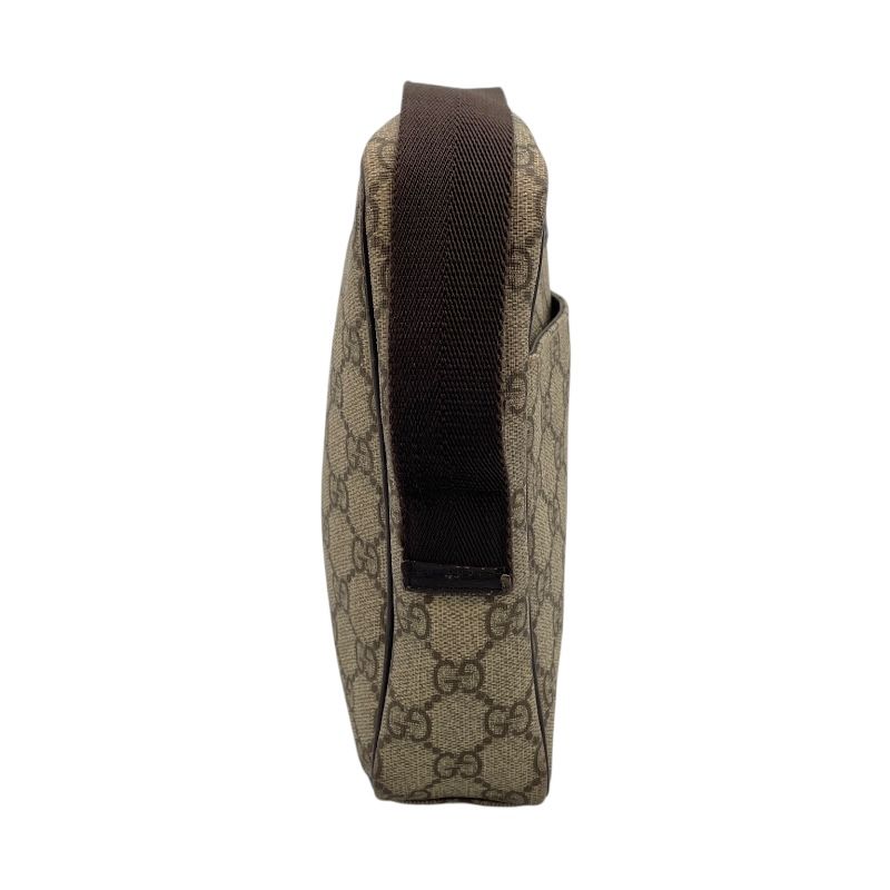 GUCCI GG Supreme Canvas & Leather Shoulder Bag - Beige