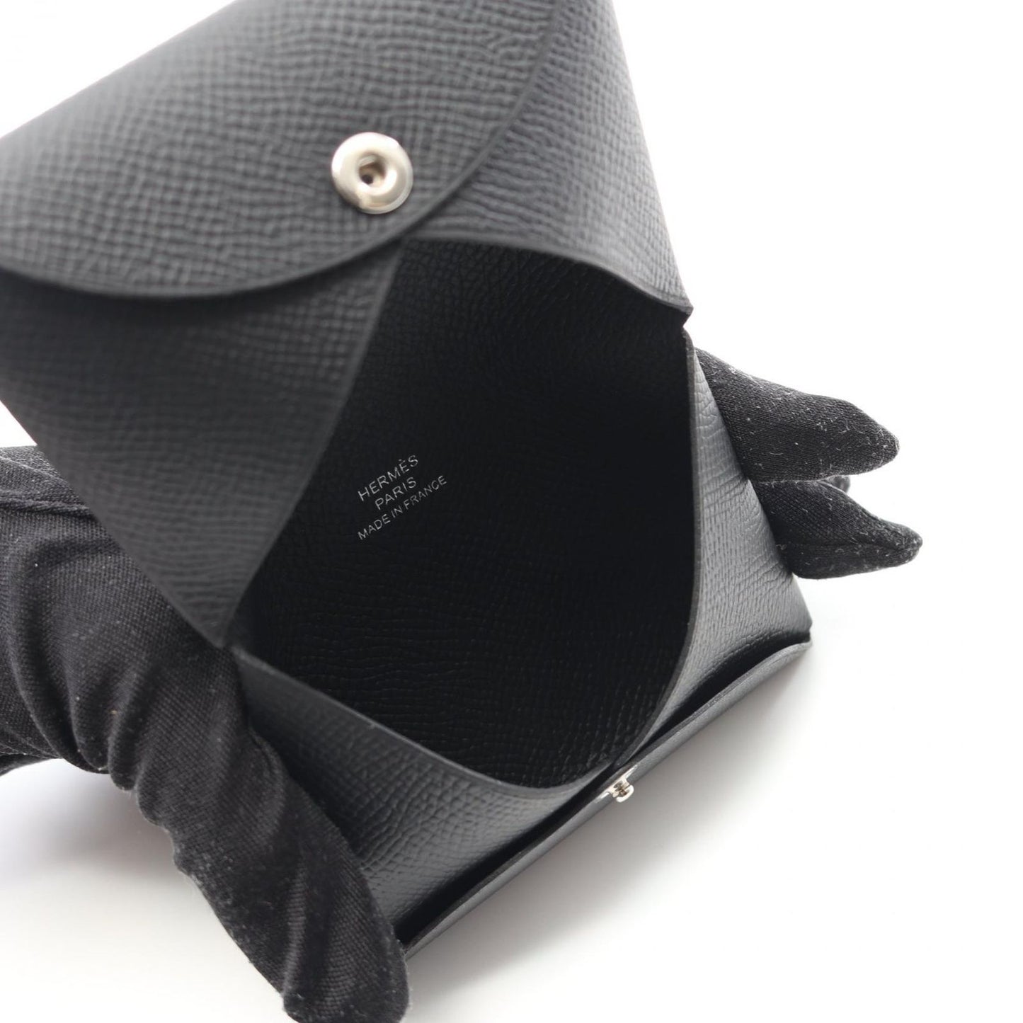 HERMES Calvi Coin Case in Black - Exquisite Craftsmanship
