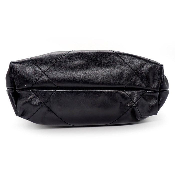 Chanel 22 Mini Shoulder Bag in Black Shiny Calfskin