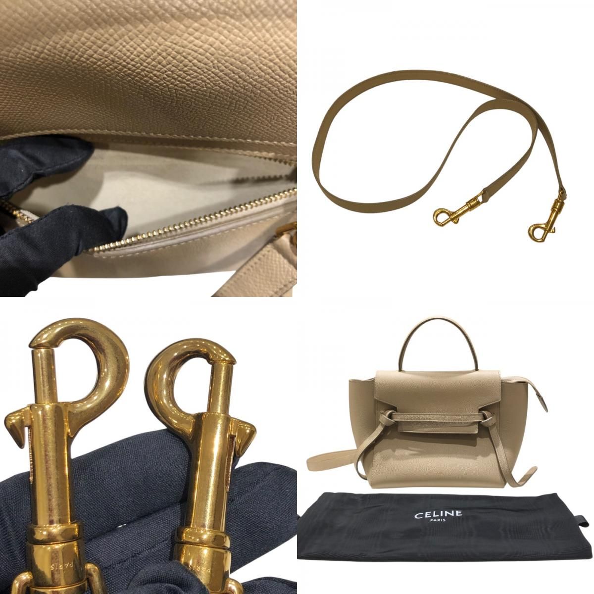 CELINE Belt Bag Micro 189153 Beige & Gold Hardware - Exquisite Craftsmanship