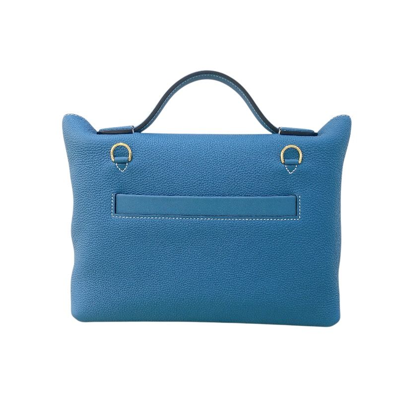 HERMES Vanquatre 24 Handbag in New Blue Jean with Gold Hardware