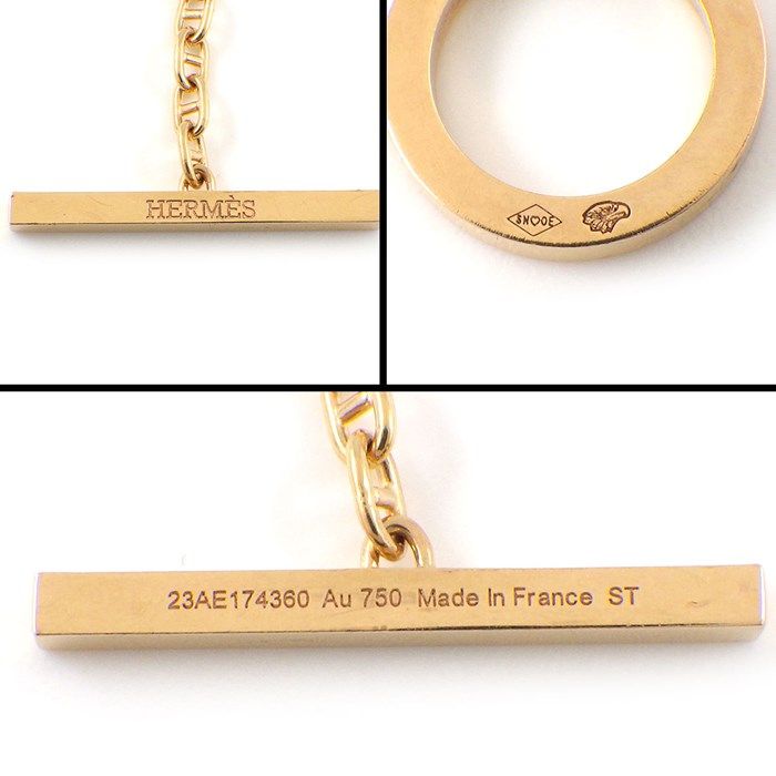 HERMES Chaine d'Ancre Contour Bracelet with Diamonds in K18 Pink Gold