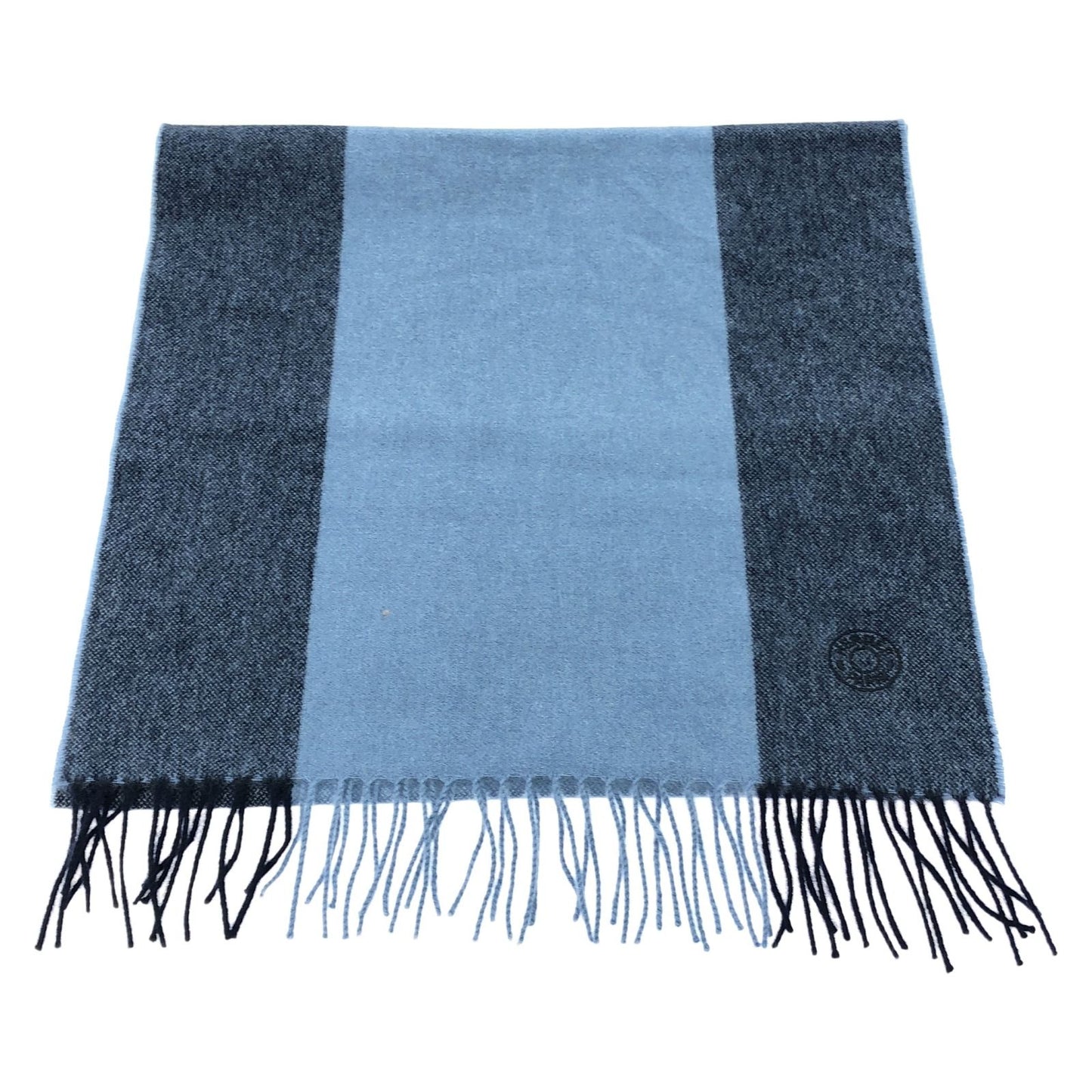 HERMES Cashmere Scarf in Elegant Blue - Timeless Luxury