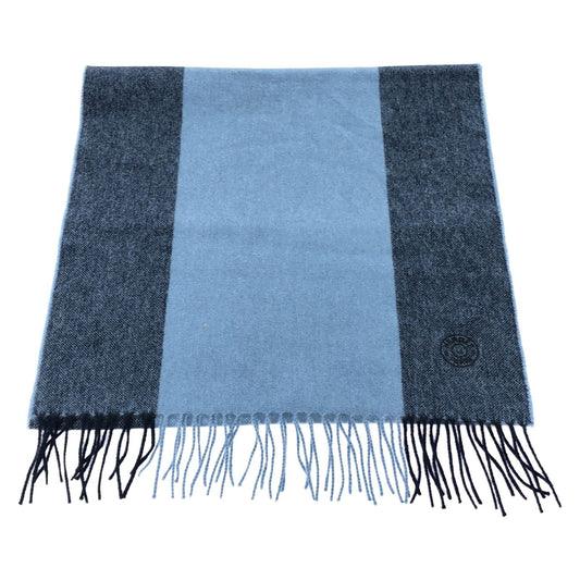 HERMES Cashmere Scarf in Elegant Blue - Timeless Luxury