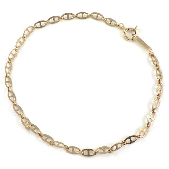 K10 Yellow Gold Oval Link Chain Bracelet - Timeless Elegance