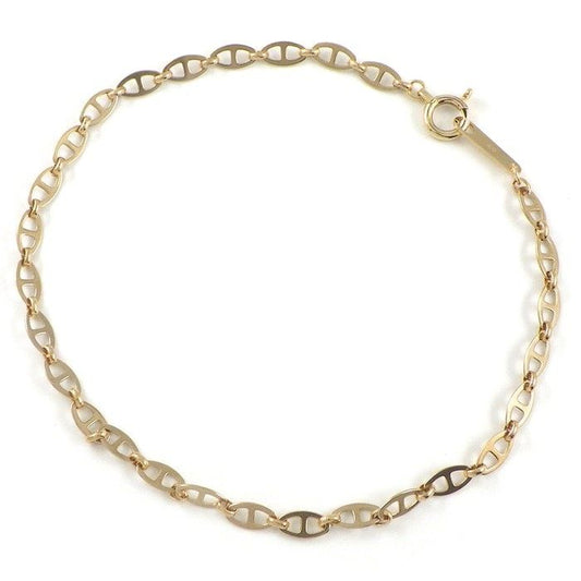 K10 Yellow Gold Oval Link Chain Bracelet - Timeless Elegance