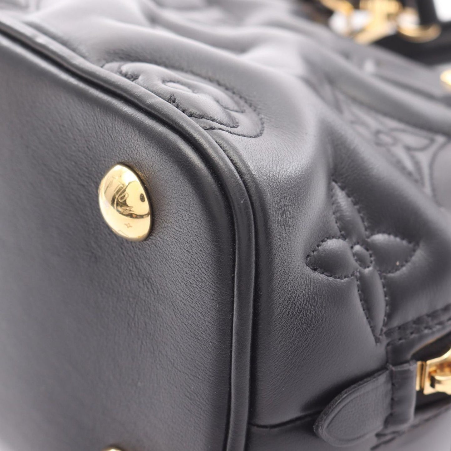 Louis Vuitton Alma Soft BB Bubblegram Handbag in Noir Leather