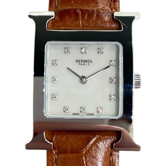HERMES H-Watch White Shell HH1.210 - Exquisite Ladies' Timepiece