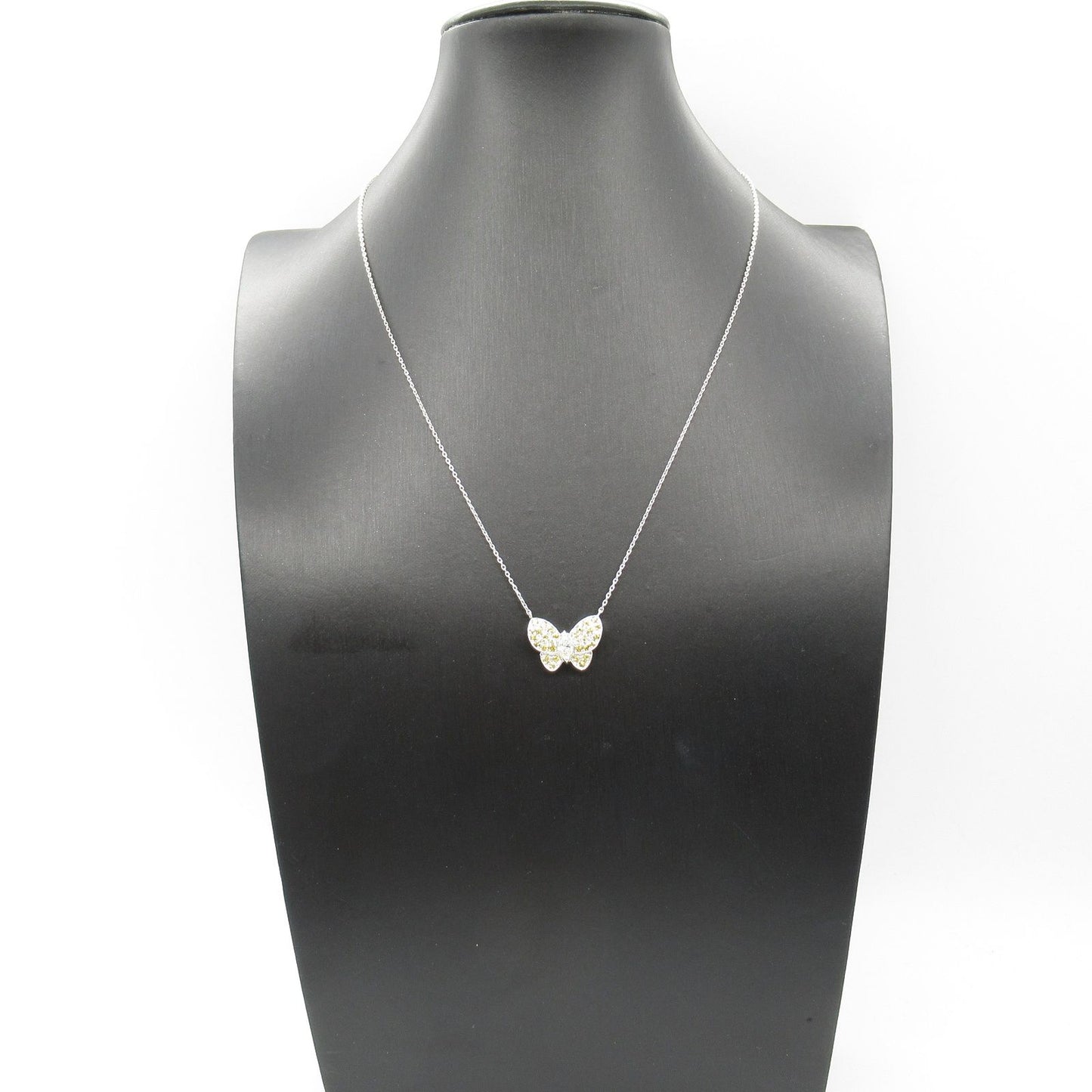 Exquisite Yellow Sapphire & Diamond Necklace in K18 White Gold