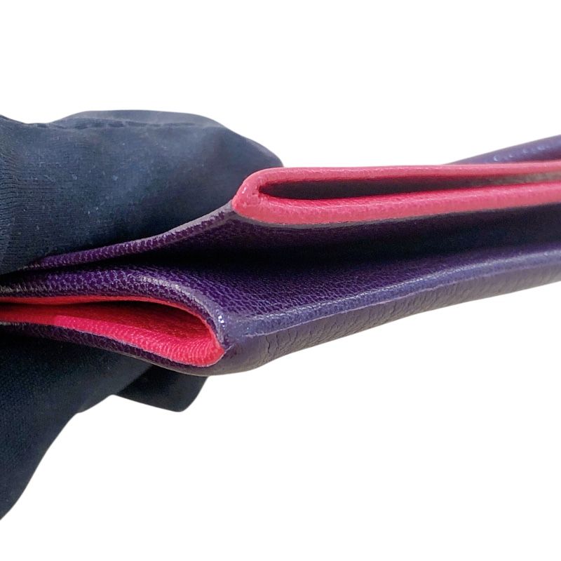 HERMES Zulu Coin Case in Pink & Purple Sheepskin - Exquisite Craftsmanship