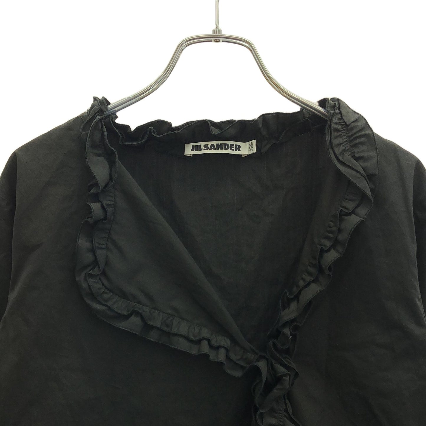 JIL SANDER Black Cotton Blouse - Timeless Elegance