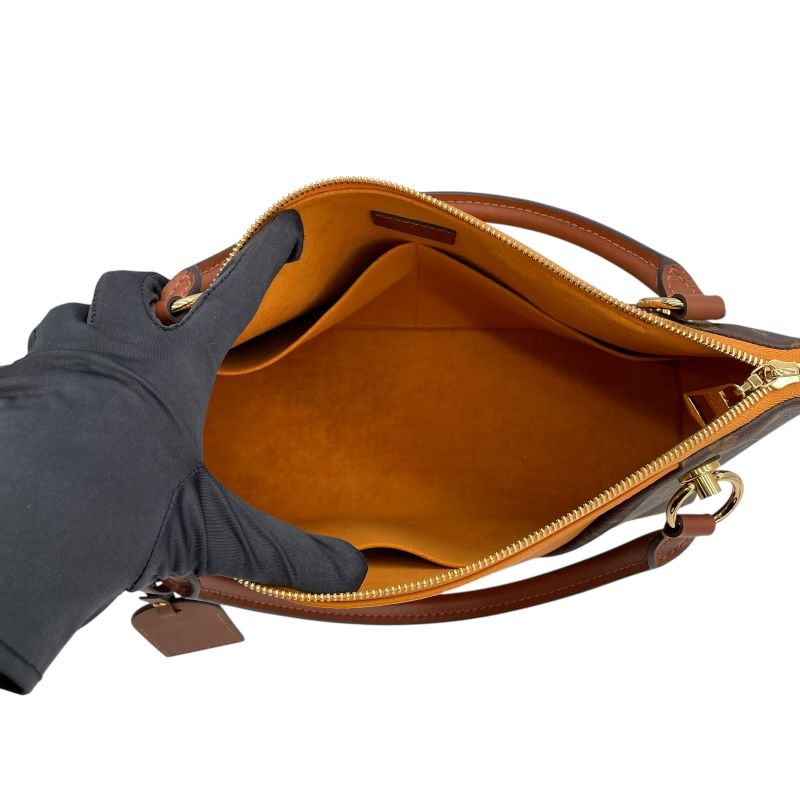 Louis Vuitton V Tote MM in Brown and Saffron Monogram Canvas
