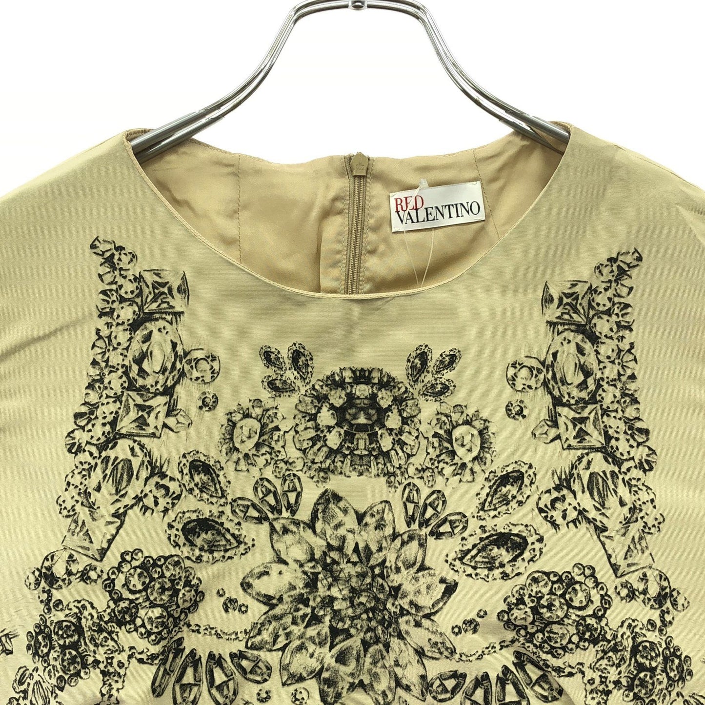 RED VALENTINO Beige & Black Sleeveless Dress - Timeless Elegance