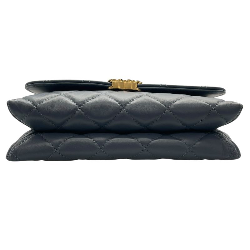 CHANEL Matelassé Small Flap Bag in Blue with Gold Hardware