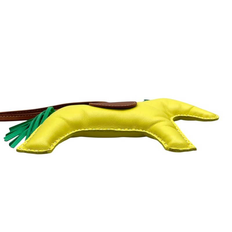HERMES Rodeo GM Charm in Lime, Mint, and Fawn - Exquisite Craftsmanship