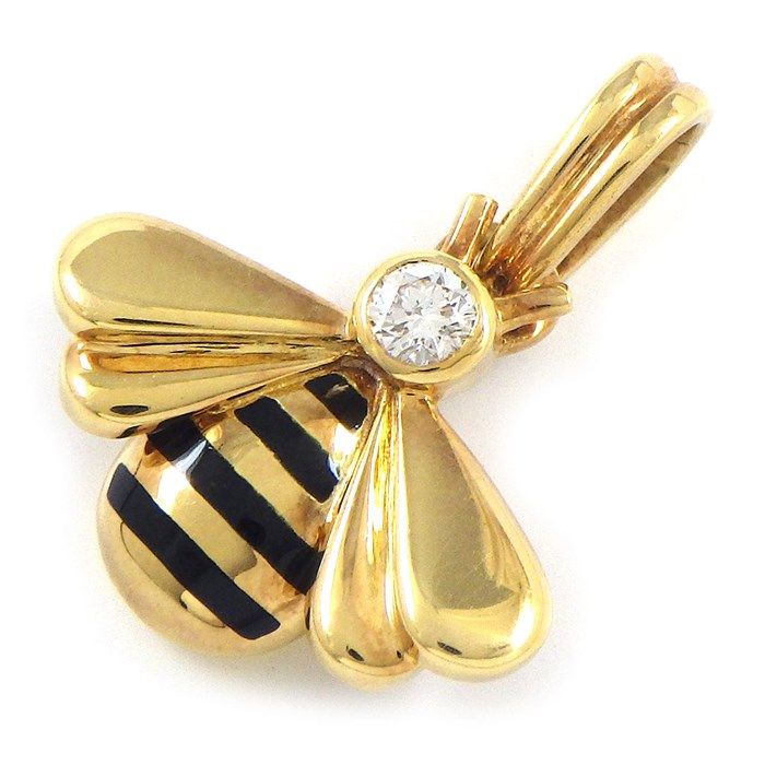 Cartier Bee Pendant in 18K Yellow Gold with Diamond Accent