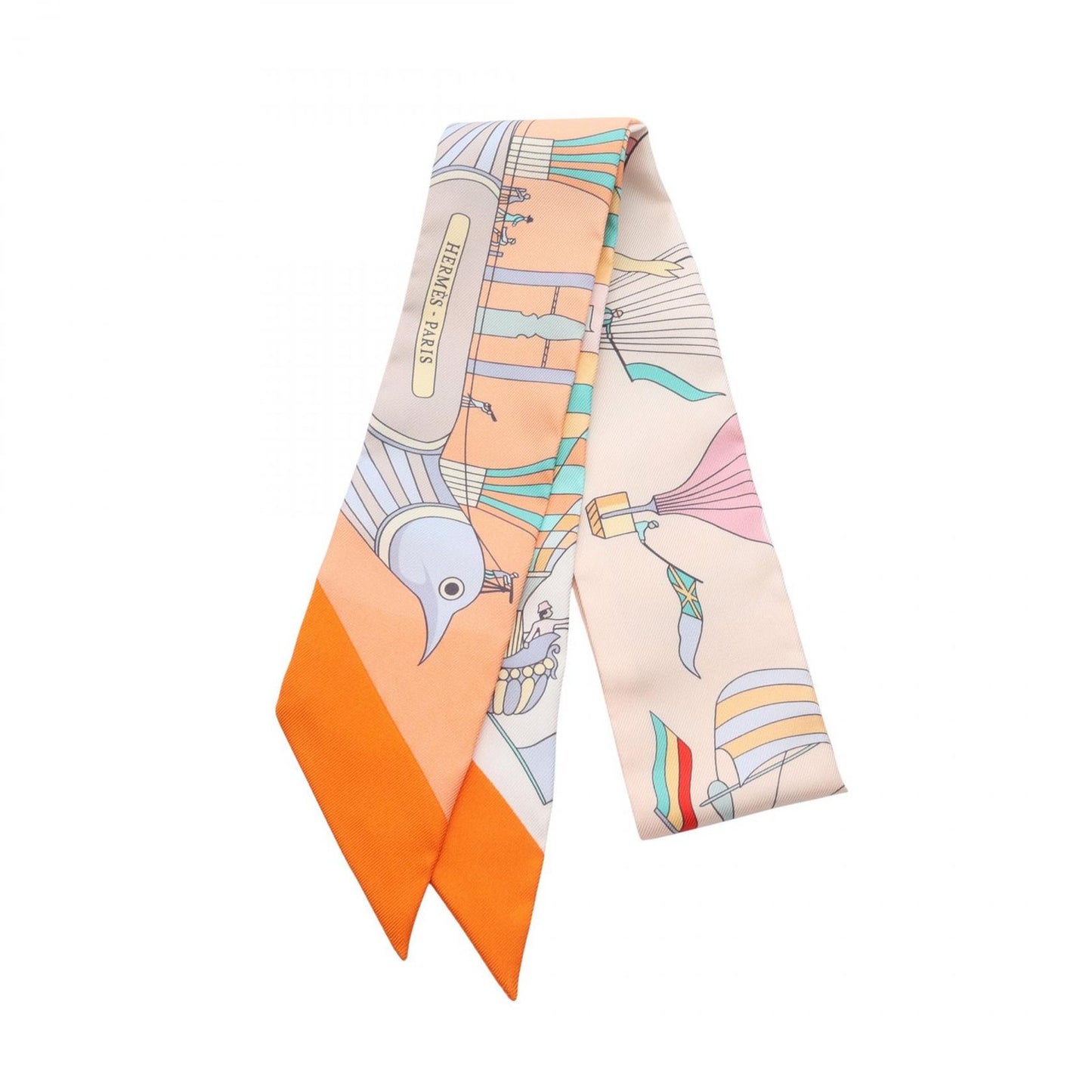 HERMES Les Folies du Ciel Silk Twilly Scarf - Unused Luxury