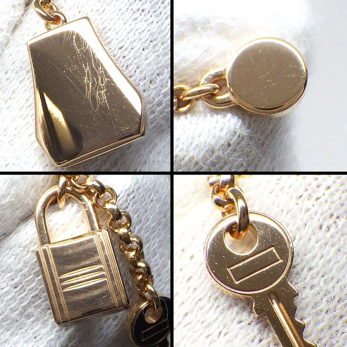 HERMES Kelly Cadenas Drop Earrings in K18 Pink Gold