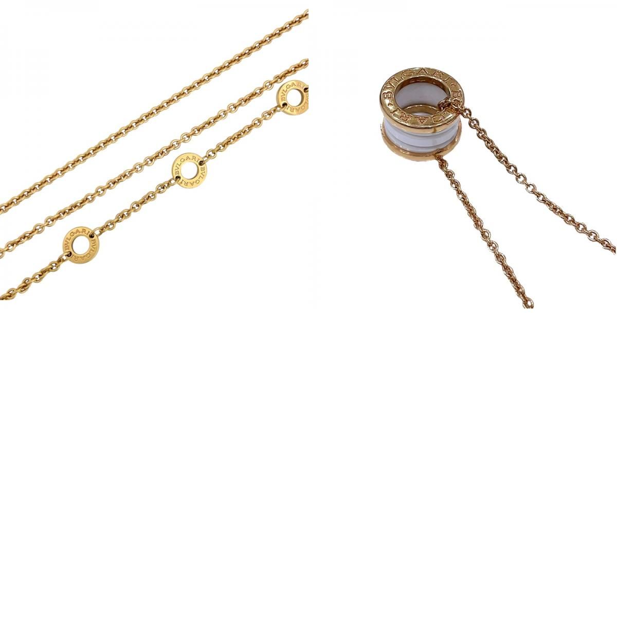 BVLGARI B.zero1 Necklace K18PG & White Ceramic - Timeless Elegance