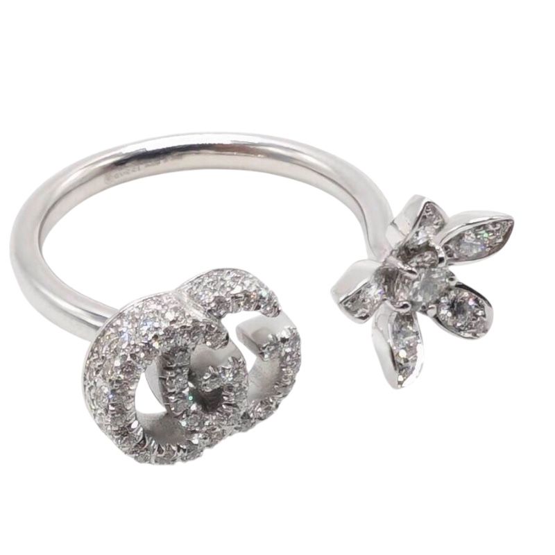 GUCCI Flora Diamond Ring in 750 White Gold - Exquisite Elegance