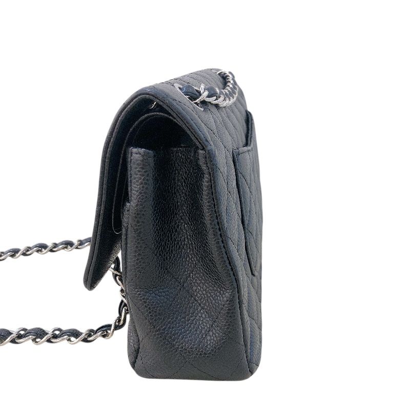 CHANEL Matelassé 25 Black Caviar Leather Shoulder Bag