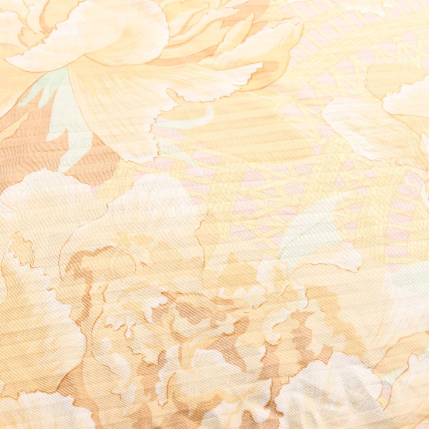 HERMES Les Pivoines Silk Scarf - Exquisite Pleated Design