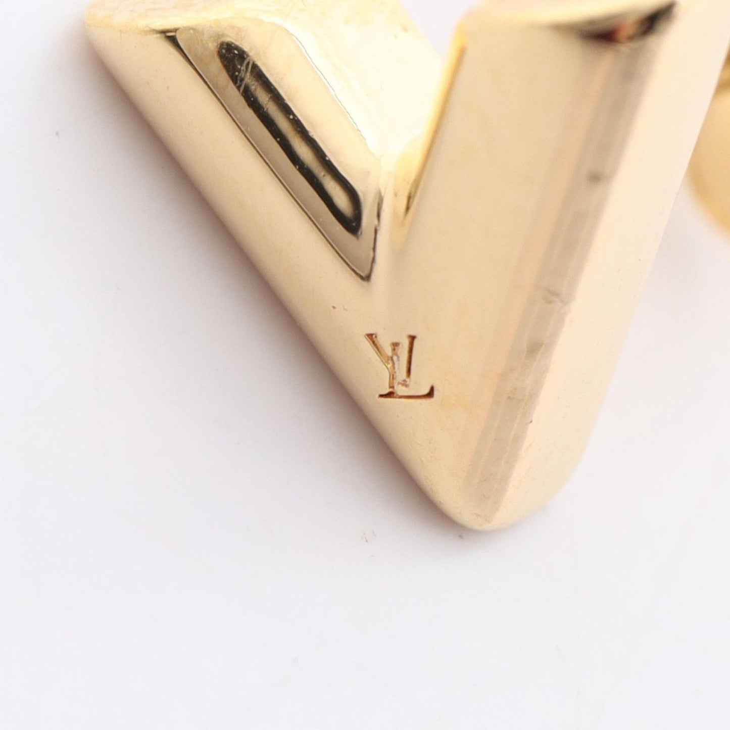 Louis Vuitton Essential V Stud Earrings in Gold Plated Finish