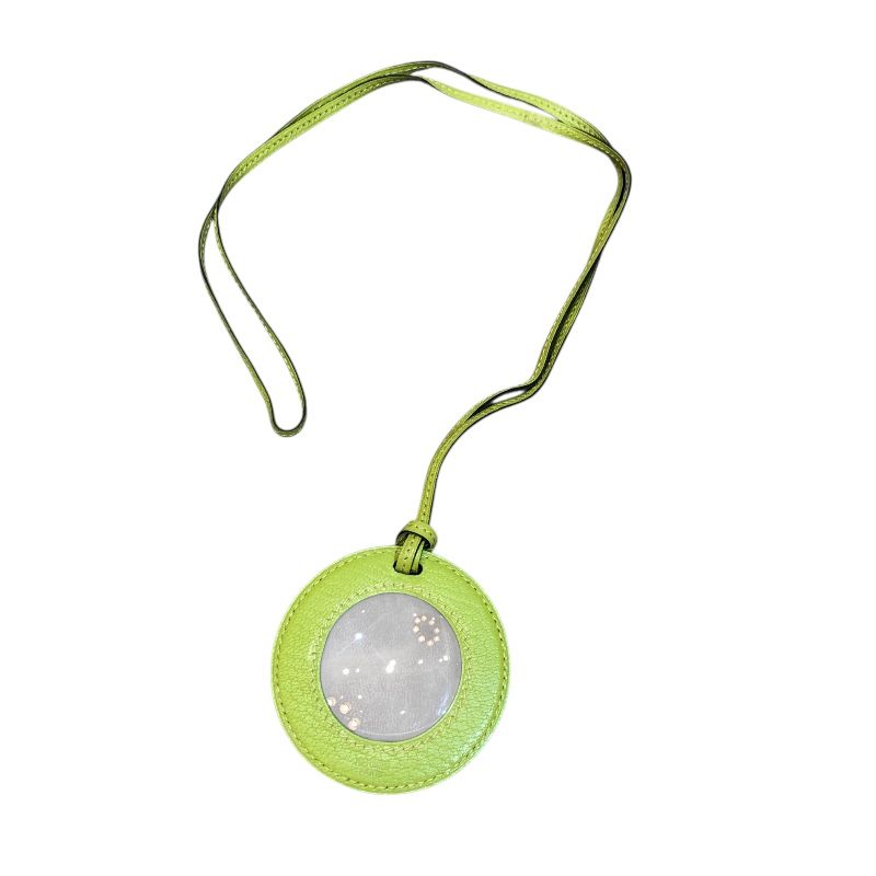 HERMES Anise Green Sheepskin Loupe Necklace - Unisex Elegance