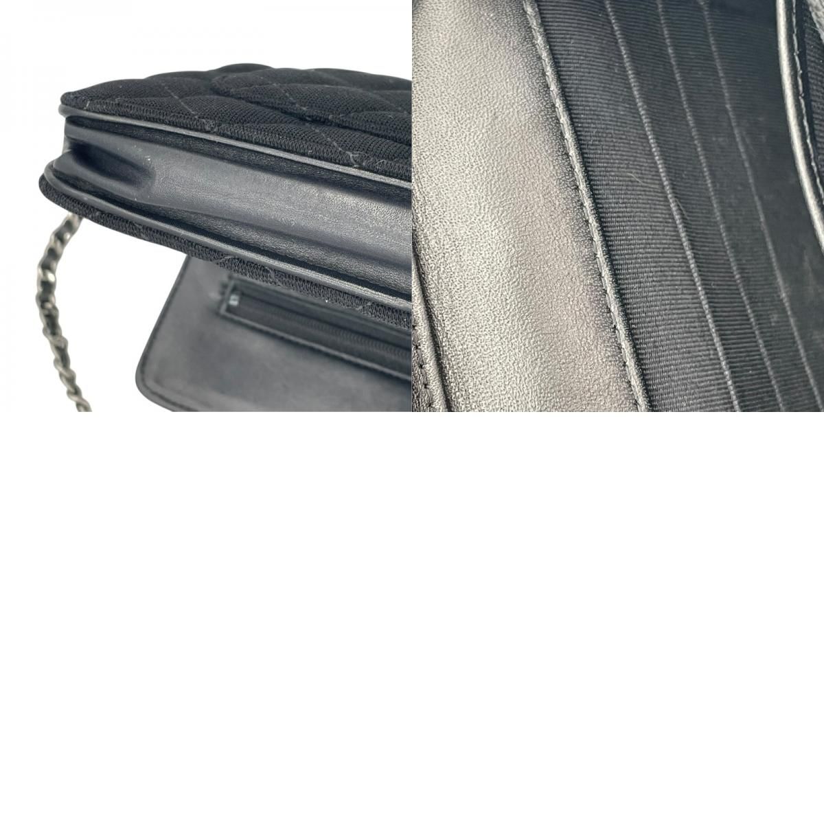 CHANEL Matelassé Chain Shoulder Bag - Black Canvas & Calfskin