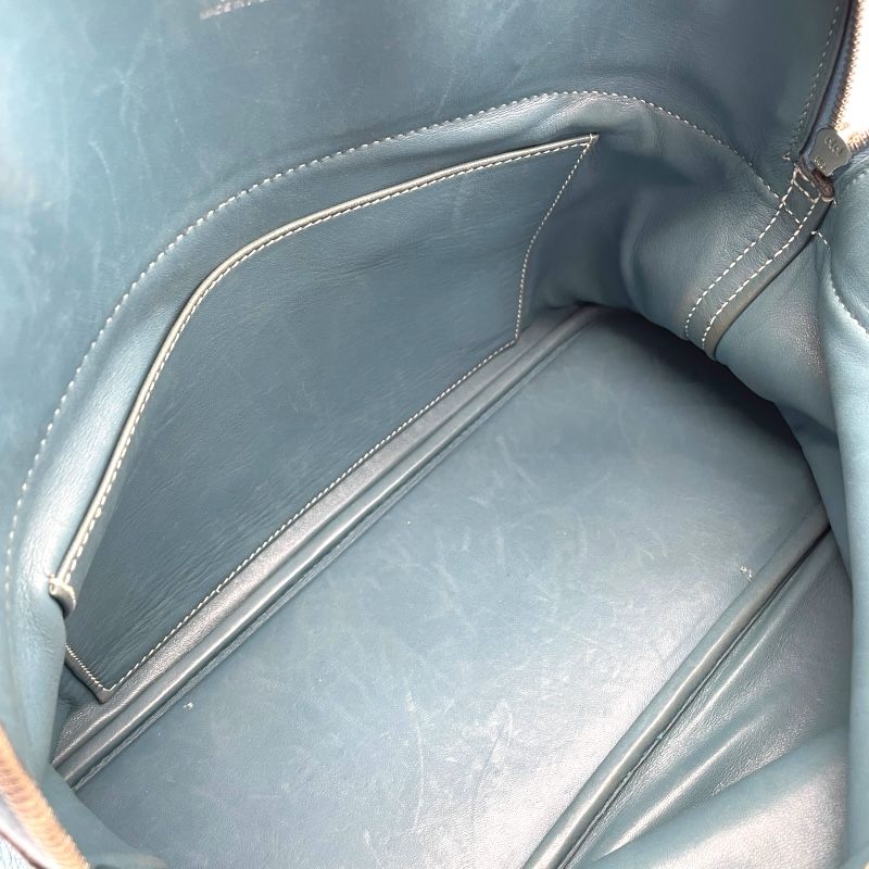 HERMES Bolide 31 in Blue Jean with Silver Hardware - Timeless Elegance