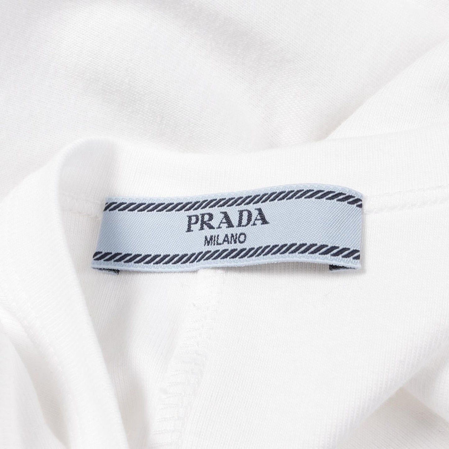 PRADA Triangle Logo Beaded Tank Dress - Exquisite White Cotton