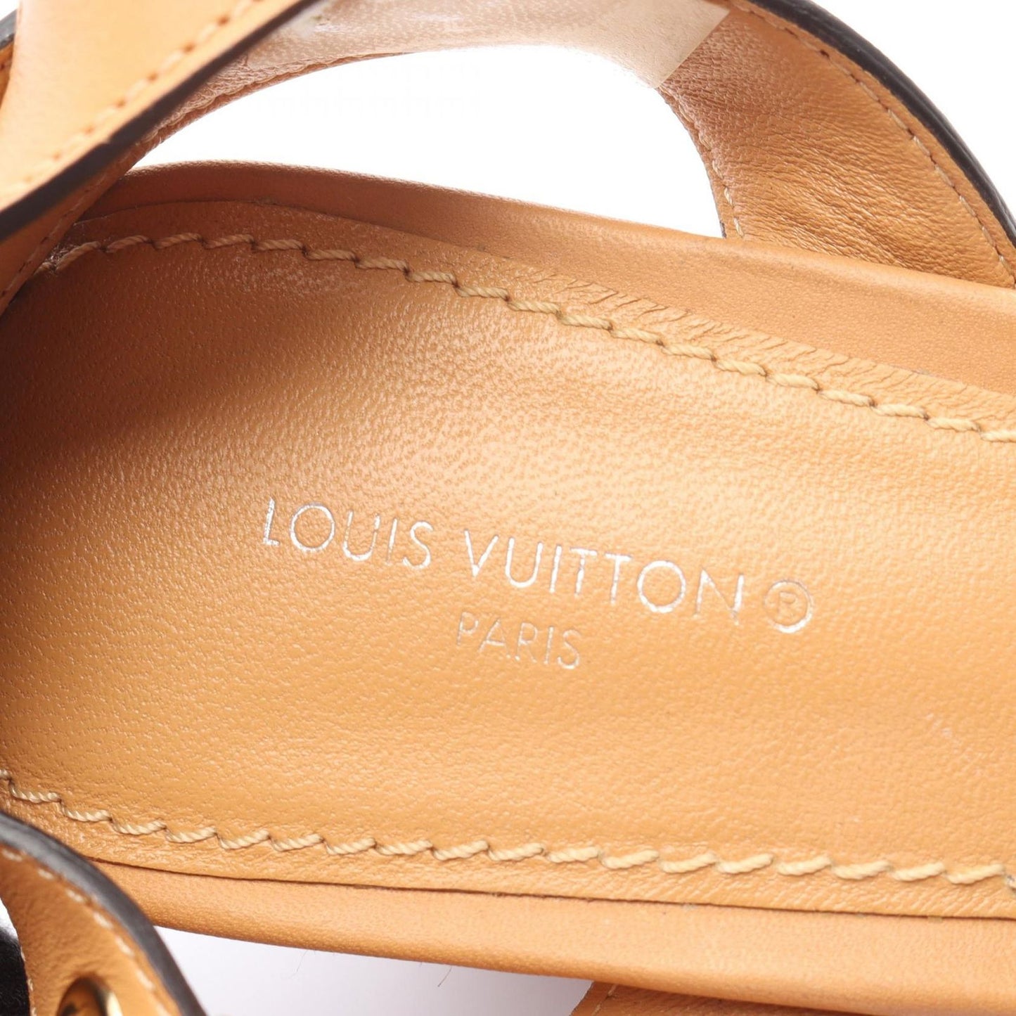 Louis Vuitton Starboard Line Wedge Sandals - Elegant Beige Leather