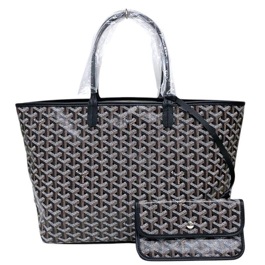 GOYARD Saint Louis PM Black Goyardine Canvas Unisex Tote Bag