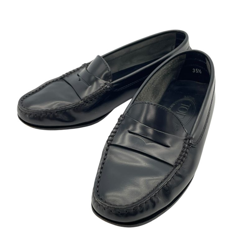 TOD’S Black Leather Coin Loafers for Women - Timeless Elegance
