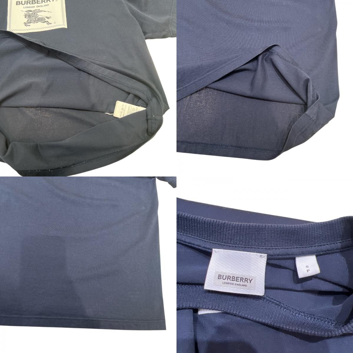 Burberry Prosum Logo Print T-Shirt in Navy Cotton - Size S