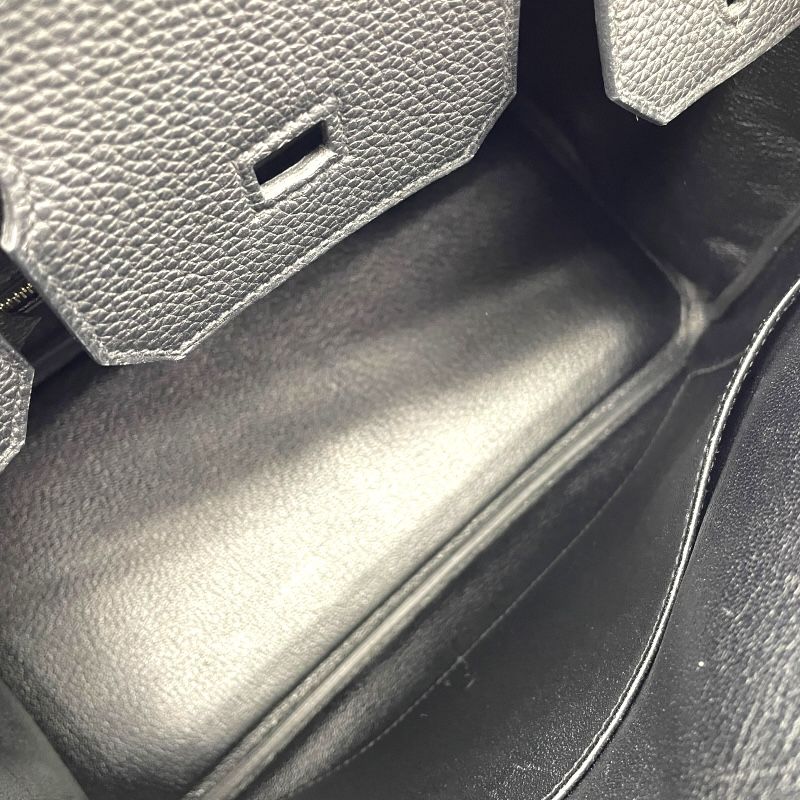 HERMES Birkin 30 D Stamp Black & Gold Hardware Handbag