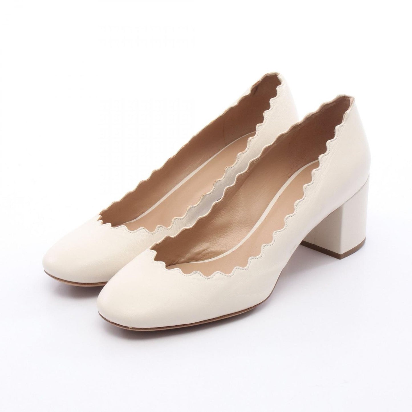 Chloe White Leather Pumps - Timeless Elegance