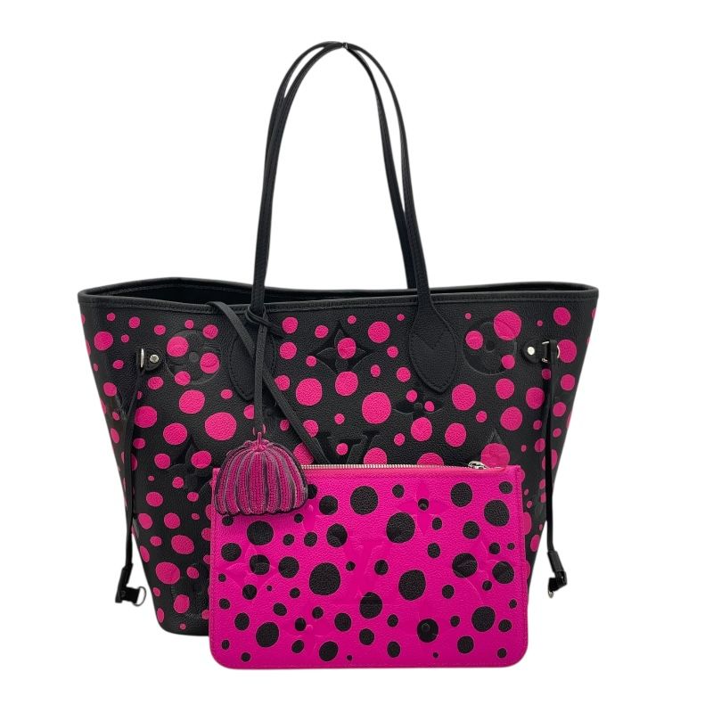 Louis Vuitton Neverfull MM Yayoi Kusama Collaboration - Black/Pink