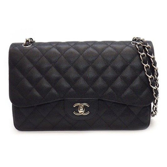 CHANEL Classic Matelassé 30 Handbag - Black & Bordeaux Caviar Leather
