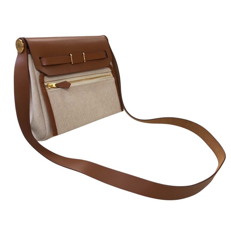 HERMES Émile Mini Zip Bag in Ecru & Gold - Exquisite Craftsmanship