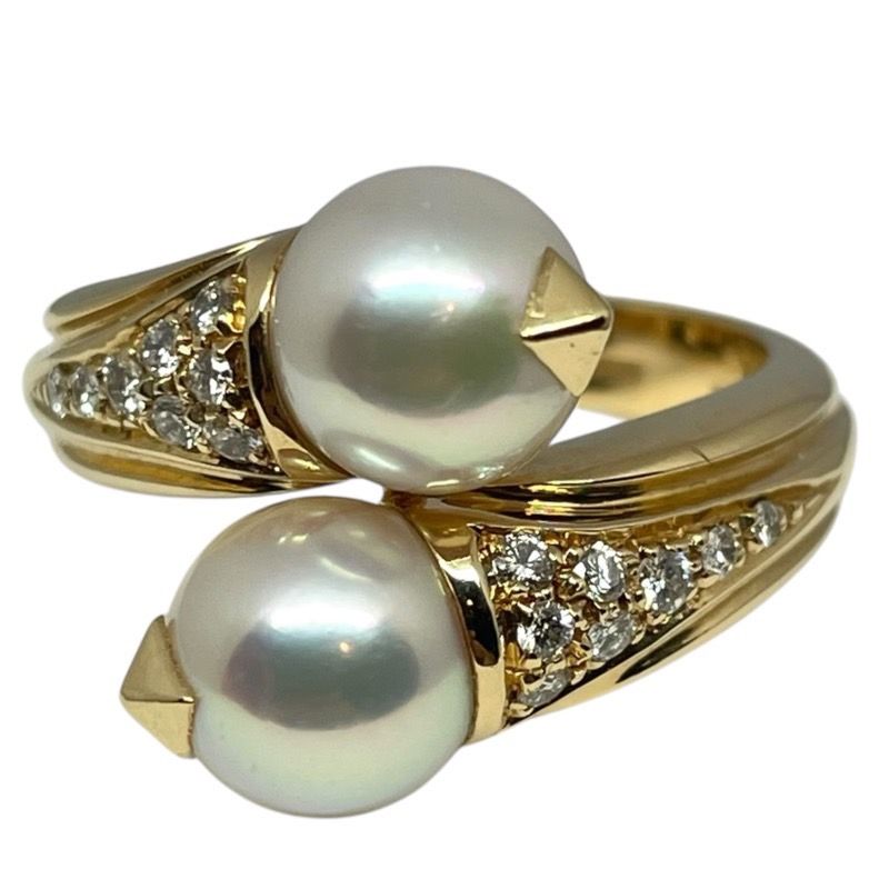 BVLGARI Passodoppio Ring 750 with Pearl and Diamond
