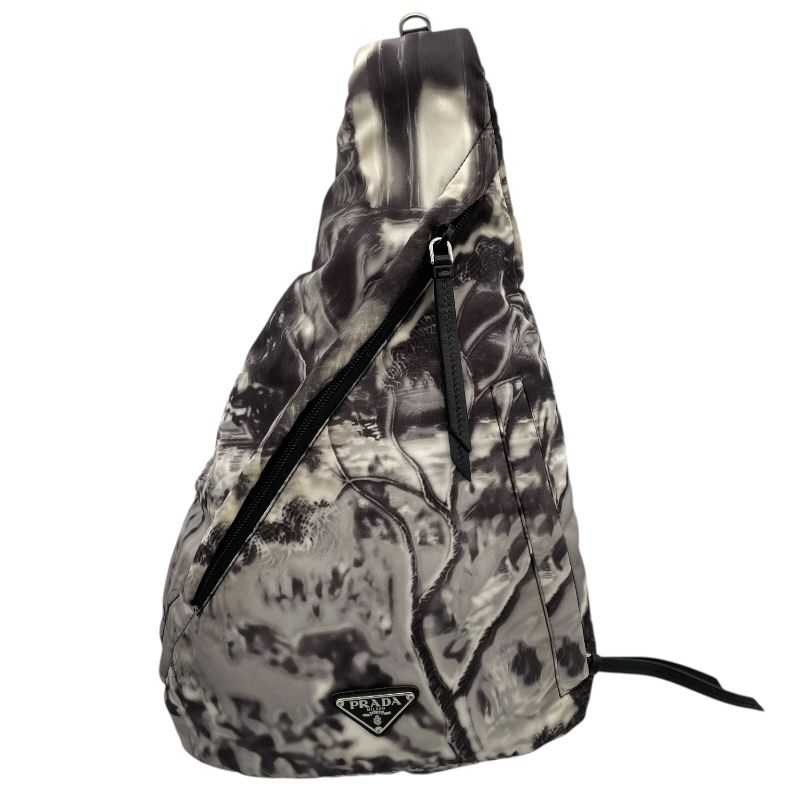 PRADA Nylon Body Bag 2VZ092 in Grey/White - Exclusive Men's Accessory